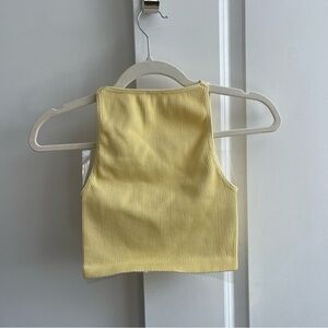 Yellow Ribbed Crop Top